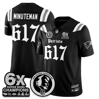 NE Gothic 6x Champions Patch Vapor Limited Jersey - John Madden Patch - Stitched