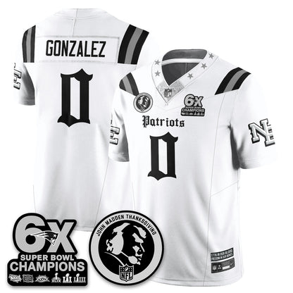NE Gothic 6x Champions Patch Vapor Limited Jersey - John Madden Patch - Stitched