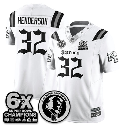 NE Gothic 6x Champions Patch Vapor Limited Jersey - John Madden Patch - Stitched