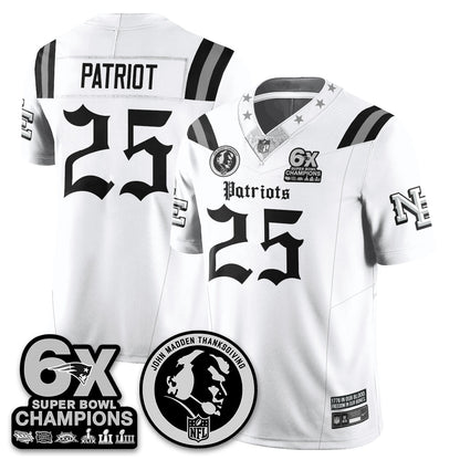 NE Gothic 6x Champions Patch Vapor Limited Jersey - John Madden Patch - Stitched