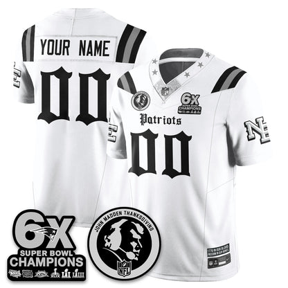 NE Gothic 6x Champions Patch Vapor Limited Jersey - John Madden Patch - Stitched