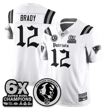 NE Gothic 6x Champions Patch Vapor Limited Jersey - John Madden Patch - Stitched