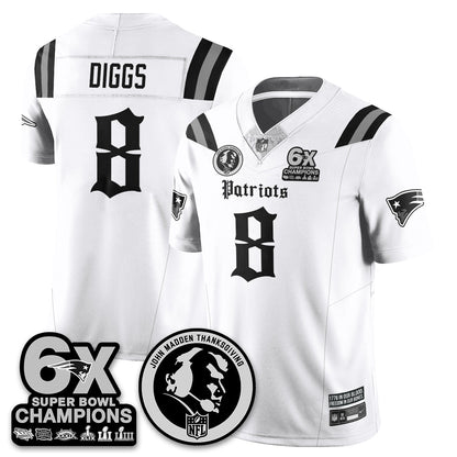 NE Gothic 6x Champions Patch Vapor Limited Jersey - John Madden Patch - Stitched