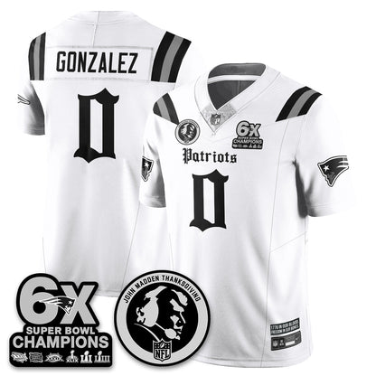 NE Gothic 6x Champions Patch Vapor Limited Jersey - John Madden Patch - Stitched