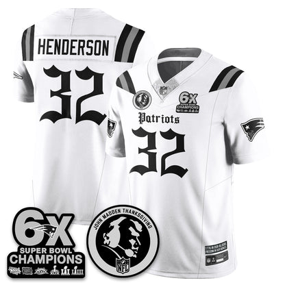 NE Gothic 6x Champions Patch Vapor Limited Jersey - John Madden Patch - Stitched