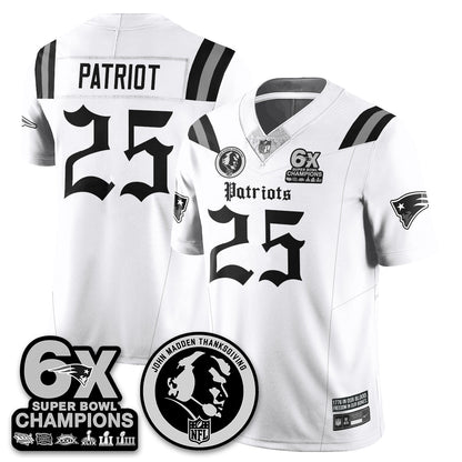 NE Gothic 6x Champions Patch Vapor Limited Jersey - John Madden Patch - Stitched