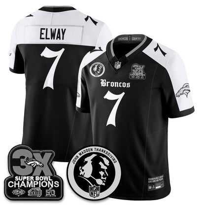 DEN Gothic 3x Champions Vapor Limited Jersey - John Madden Patch - Stitched