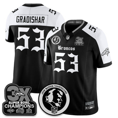 DEN Gothic 3x Champions Vapor Limited Jersey - John Madden Patch - Stitched