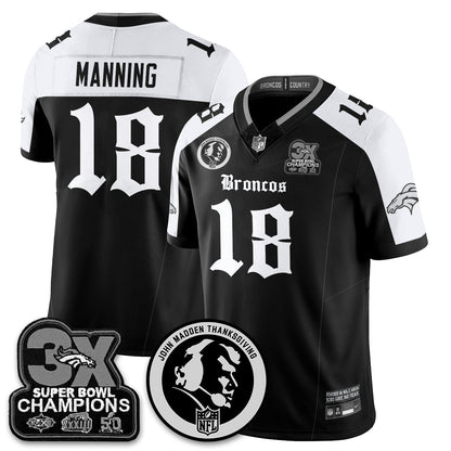 DEN Gothic 3x Champions Vapor Limited Jersey - John Madden Patch - Stitched