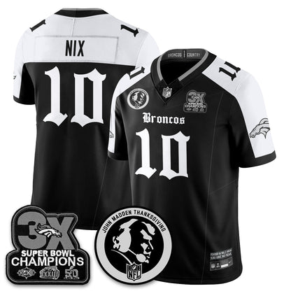 DEN Gothic 3x Champions Vapor Limited Jersey - John Madden Patch - Stitched