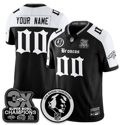 DEN Gothic 3x Champions Vapor Limited Jersey - John Madden Patch - Stitched