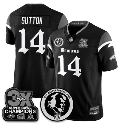DEN Gothic 3x Champions Vapor Limited Jersey - John Madden Patch - Stitched