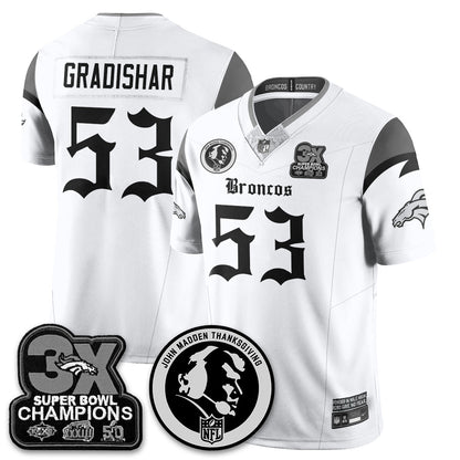DEN Gothic 3x Champions Vapor Limited Jersey - John Madden Patch - Stitched
