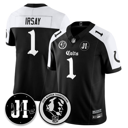 IND Gothic Vapor Limited Jersey - John Madden, Jim Irsay Patch - Stitched