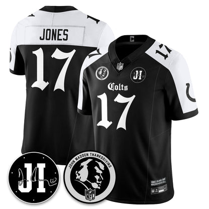 IND Gothic Vapor Limited Jersey - John Madden, Jim Irsay Patch - Stitched