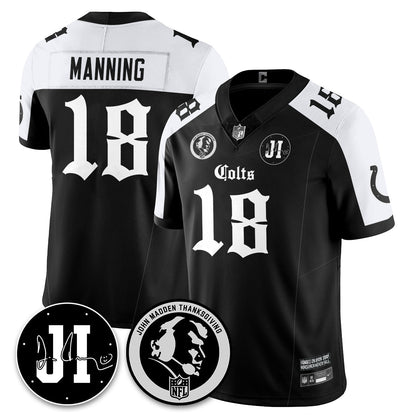 IND Gothic Vapor Limited Jersey - John Madden, Jim Irsay Patch - Stitched