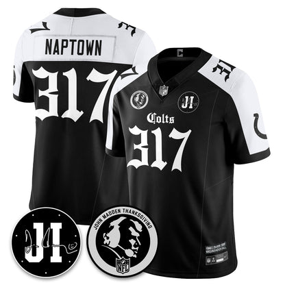 IND Gothic Vapor Limited Jersey - John Madden, Jim Irsay Patch - Stitched