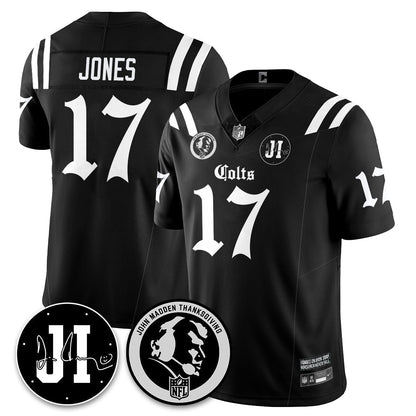 IND Gothic Vapor Limited Jersey - John Madden, Jim Irsay Patch - Stitched