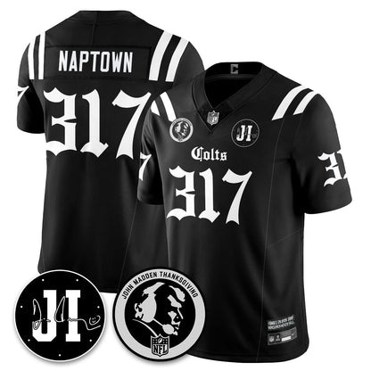 IND Gothic Vapor Limited Jersey - John Madden, Jim Irsay Patch - Stitched