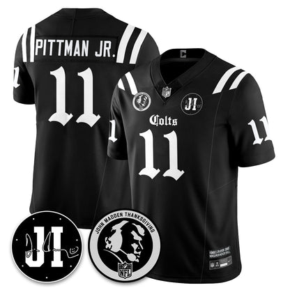 IND Gothic Vapor Limited Jersey - John Madden, Jim Irsay Patch - Stitched