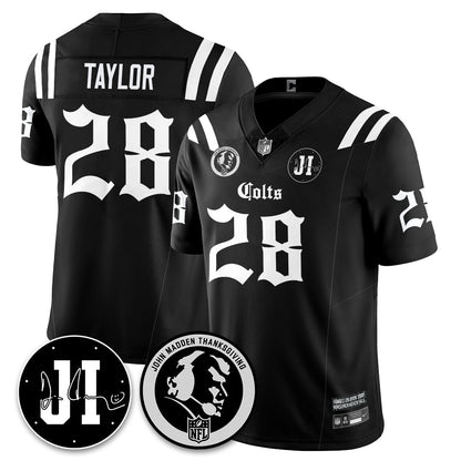 IND Gothic Vapor Limited Jersey - John Madden, Jim Irsay Patch - Stitched