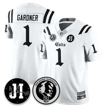 IND Gothic Vapor Limited Jersey - John Madden, Jim Irsay Patch - Stitched