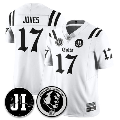 IND Gothic Vapor Limited Jersey - John Madden, Jim Irsay Patch - Stitched