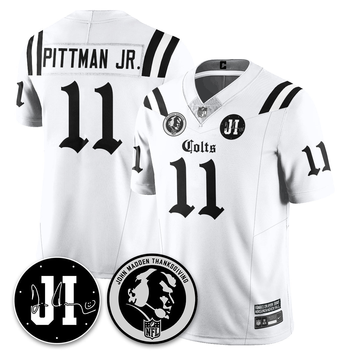 IND Gothic Vapor Limited Jersey - John Madden, Jim Irsay Patch - Stitched