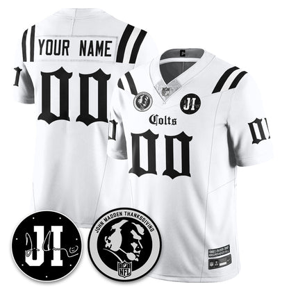 IND Gothic Vapor Limited Jersey - John Madden, Jim Irsay Patch - Stitched