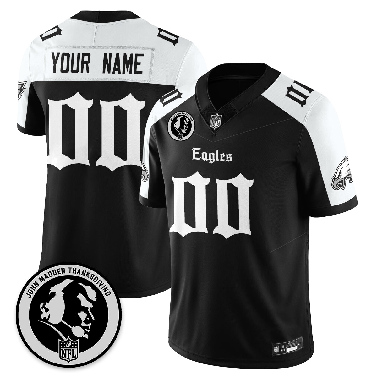 Custom PHI Gothic Vapor Limited Jersey - John Madden Patch - Stitched