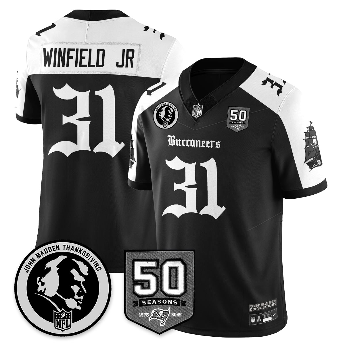 TB Gothic Vapor Limited Jersey - John Madden Patch - Stitched