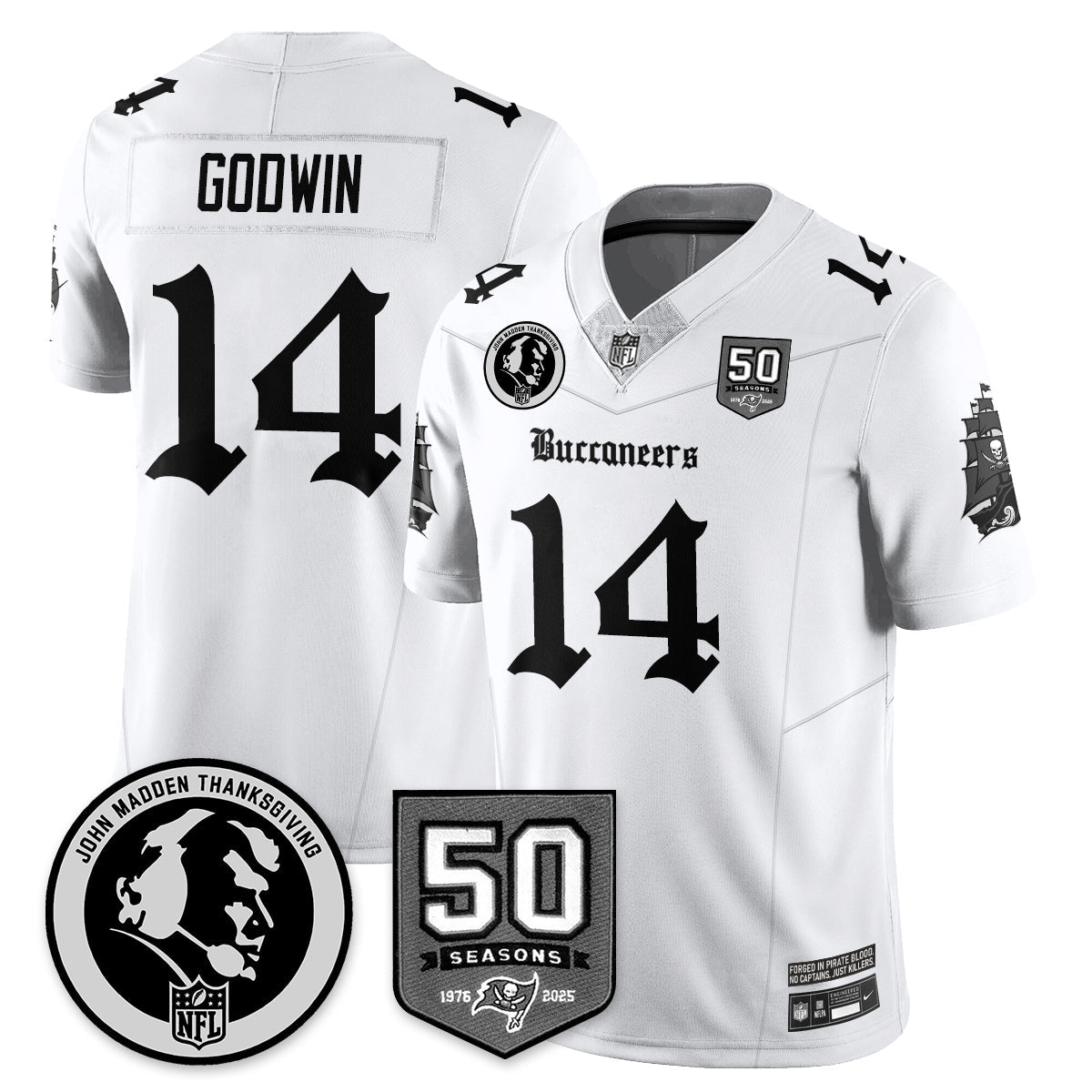 TB Gothic Vapor Limited Jersey - John Madden Patch - Stitched