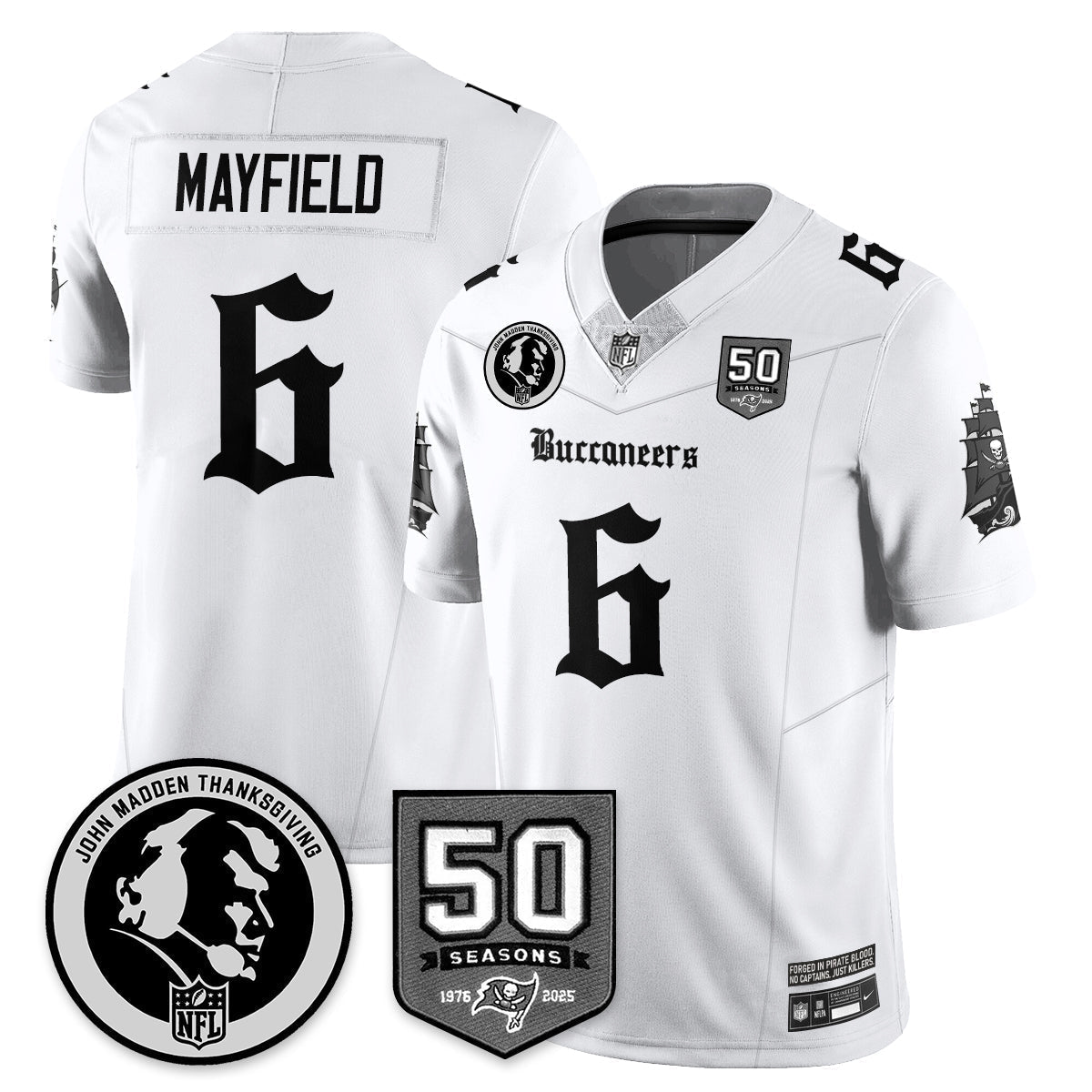 TB Gothic Vapor Limited Jersey - John Madden Patch - Stitched