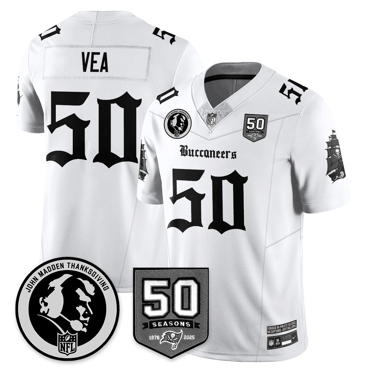 TB Gothic Vapor Limited Jersey - John Madden Patch - Stitched