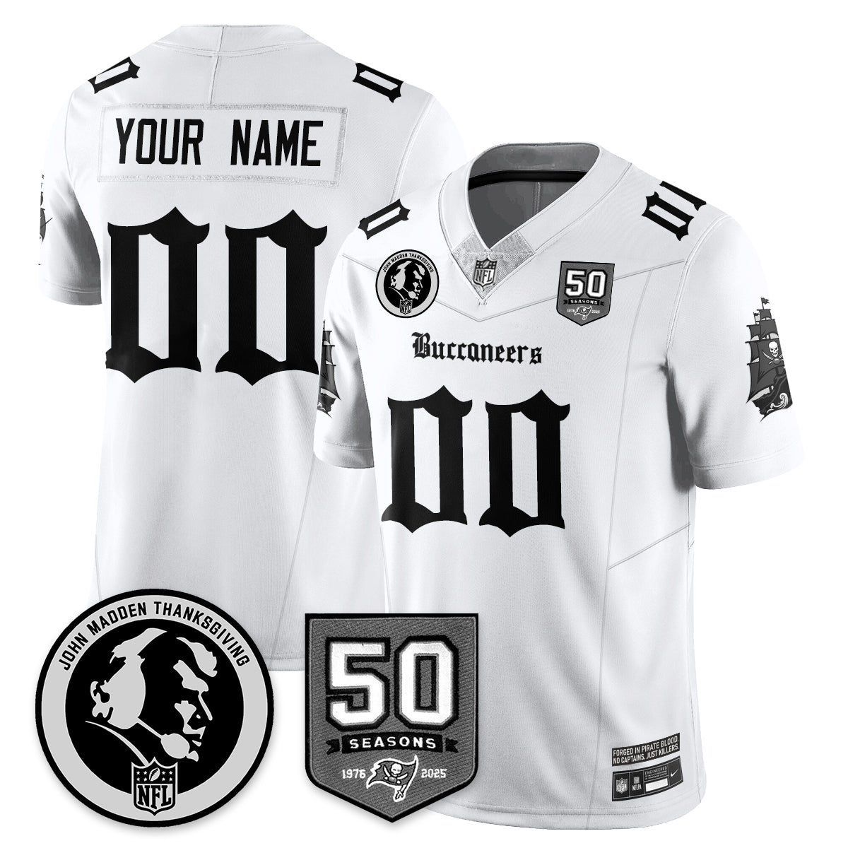 TB Gothic Vapor Limited Jersey - John Madden Patch - Stitched