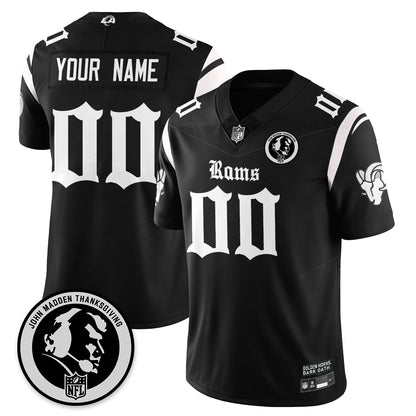 LAR Gothic Vapor Limited Custom Jersey - John Madden Patch - Stitched