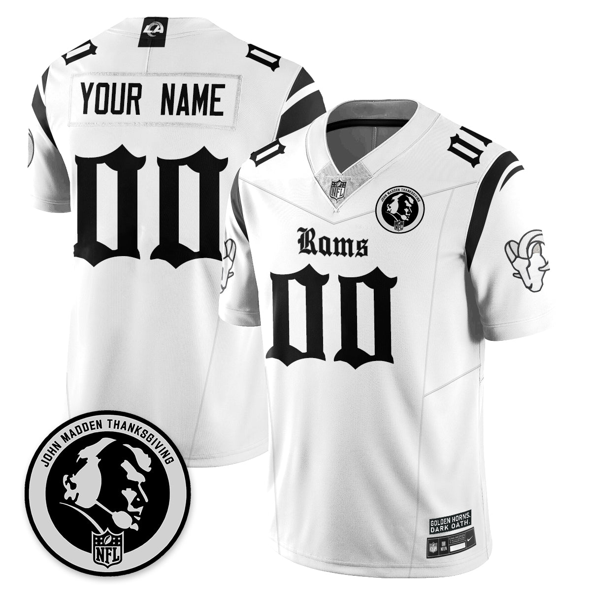 LAR Gothic Vapor Limited Jersey - John Madden Patch - All Stitched
