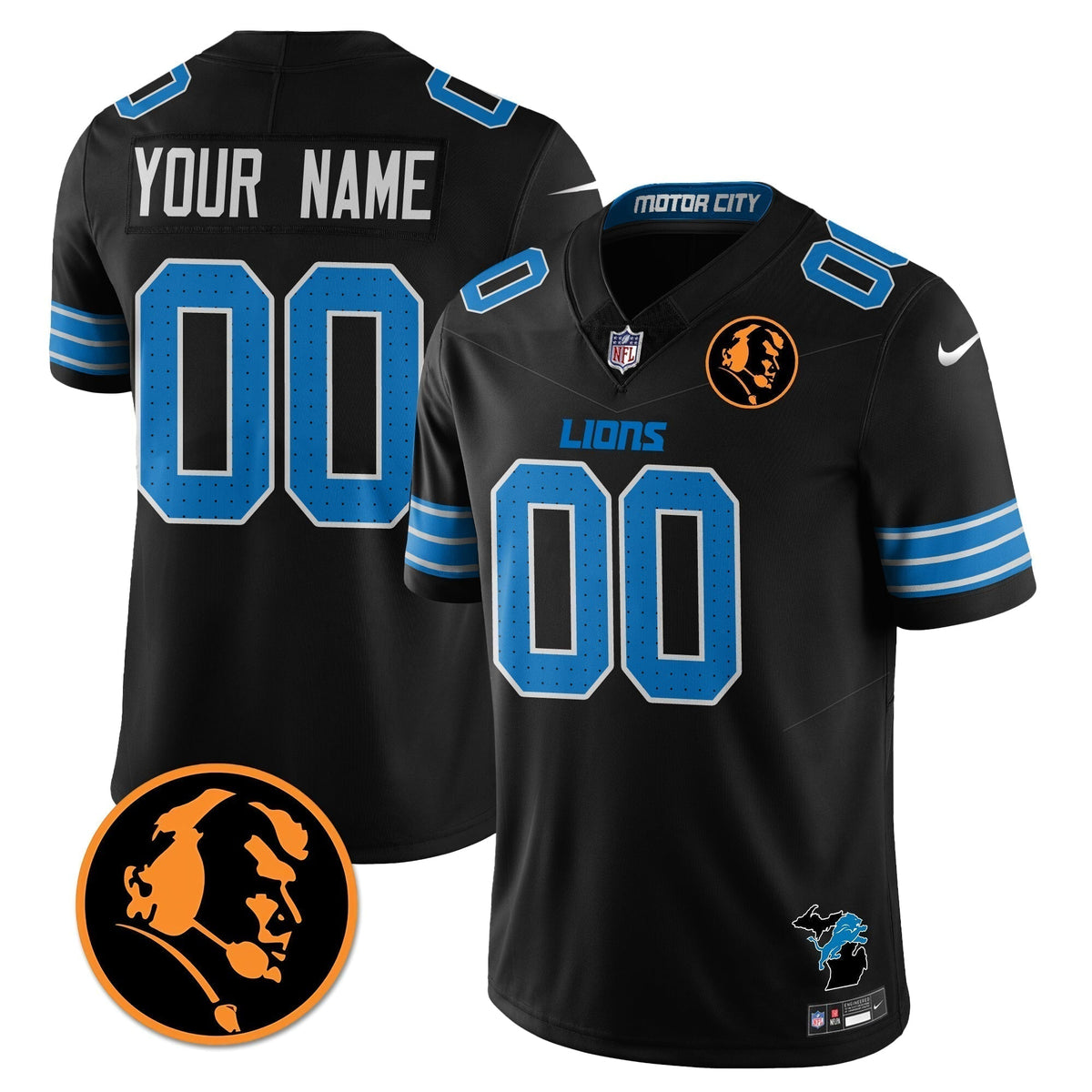 DET Vapor Limited Custom Jersey - John Madden Patch - Stitched