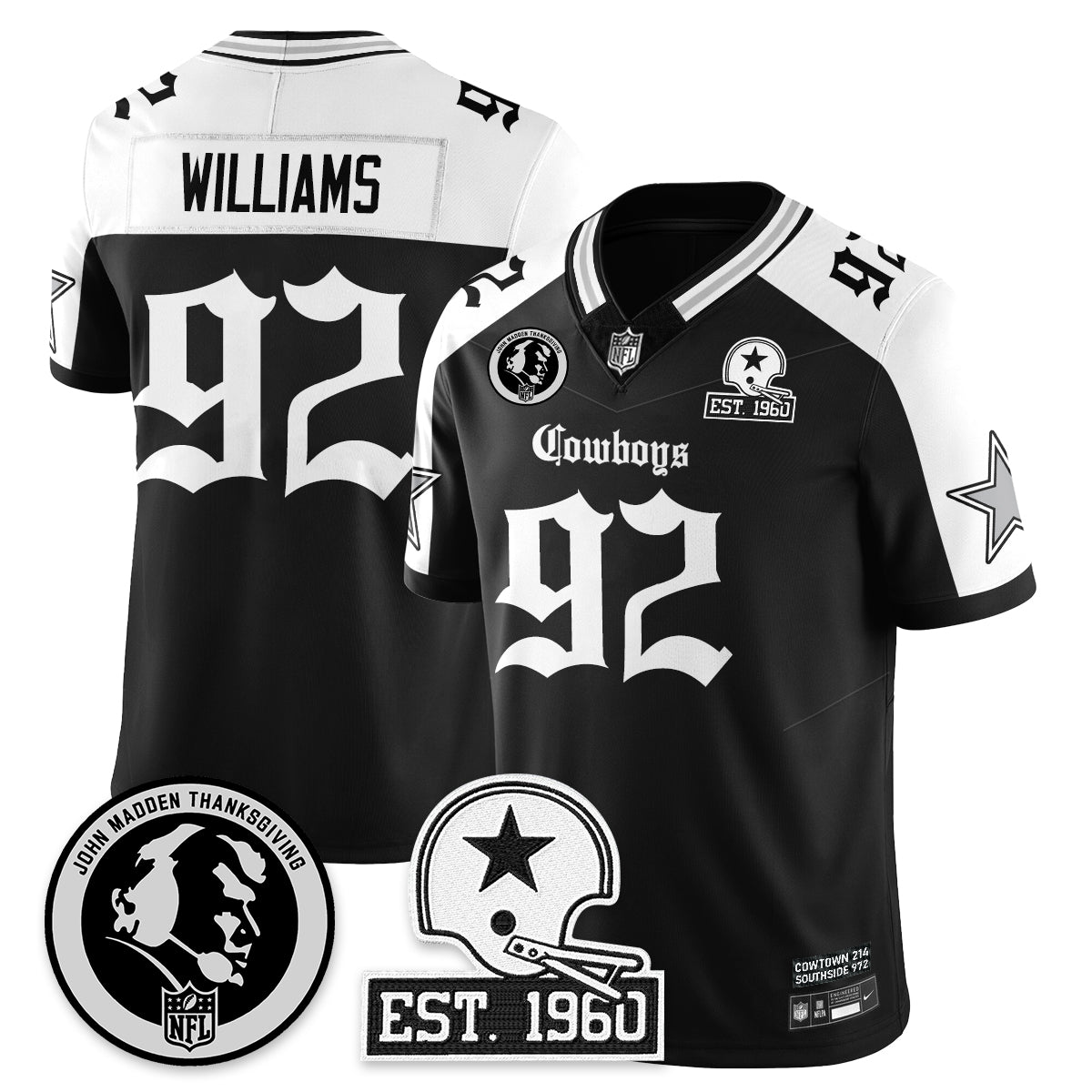 DAL Gothic Vapor Limited Jersey - John Madden Patch - Stitched