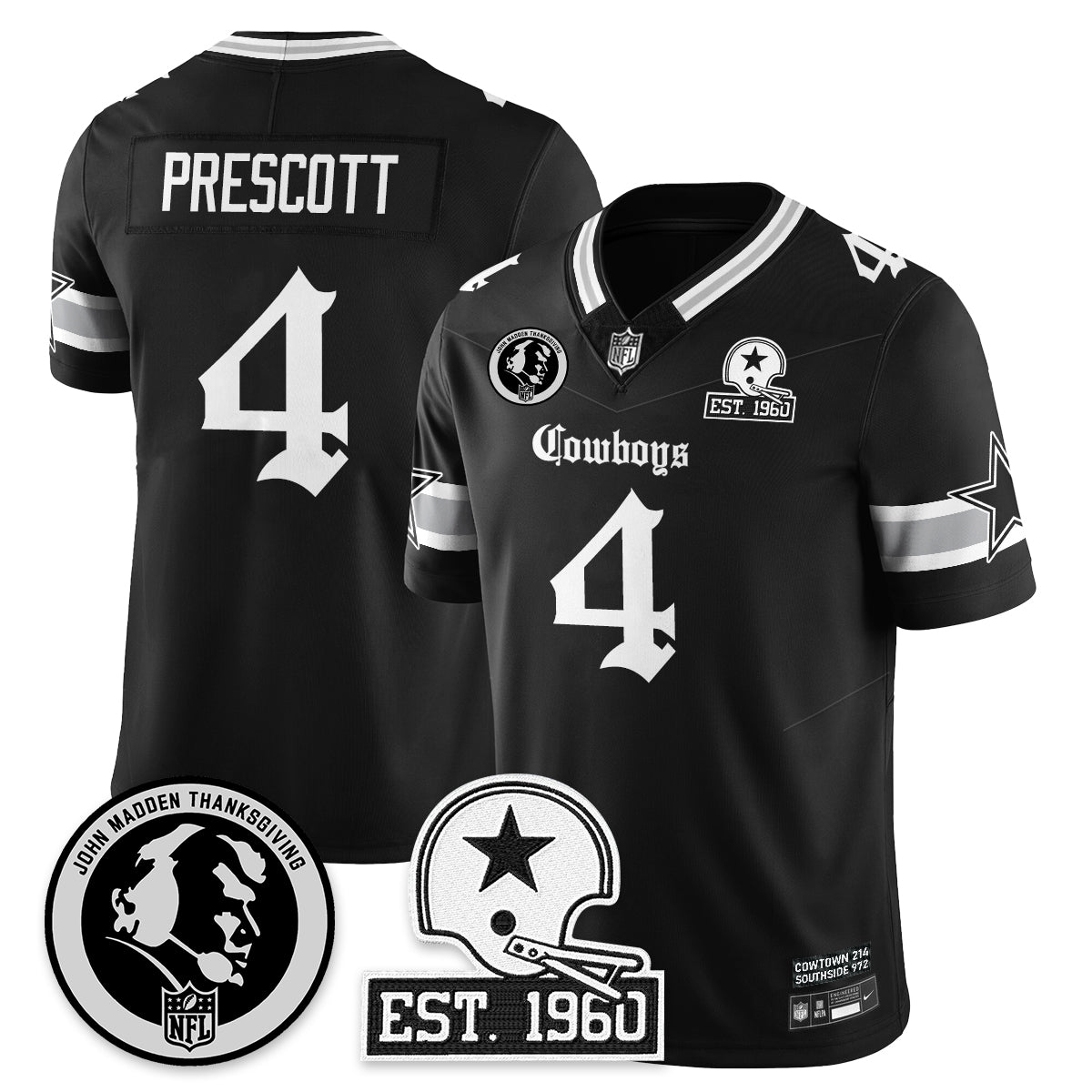 DAL Gothic Vapor Limited Jersey - John Madden Patch - Stitched