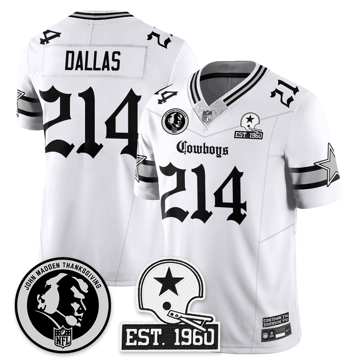 DAL Gothic Vapor Limited Jersey - John Madden Patch - Stitched