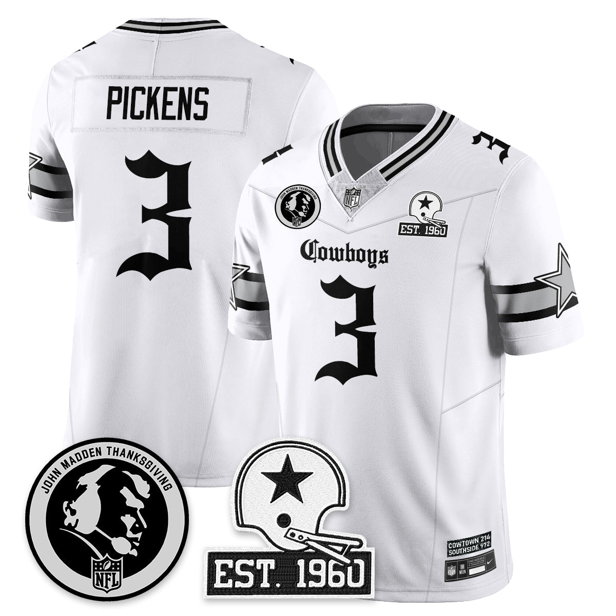 DAL Gothic Vapor Limited Jersey - John Madden Patch - Stitched