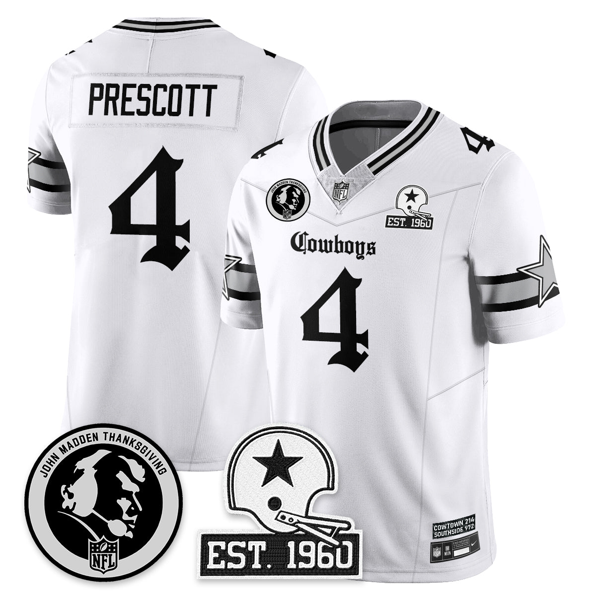 DAL Gothic Vapor Limited Jersey - John Madden Patch - All Stitched