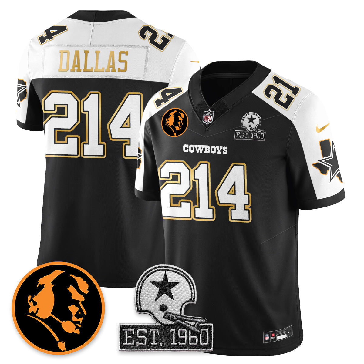 DAL Vapor Limited Gold Jersey - John Madden Patch - Stitched