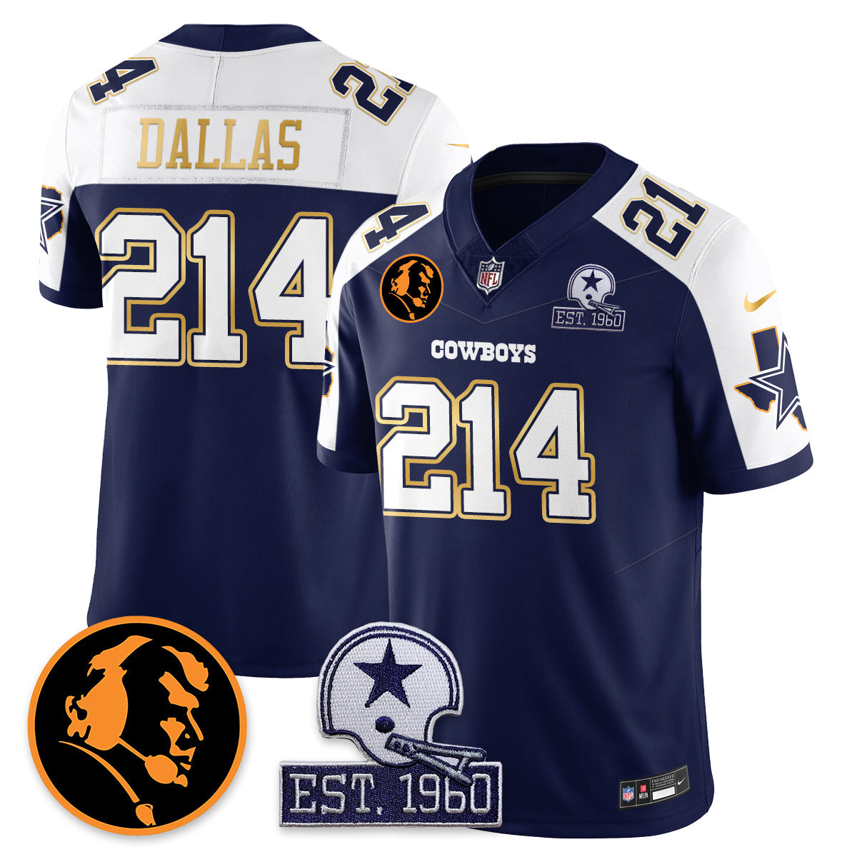 DAL Vapor Limited Gold Jersey - John Madden Patch - Stitched