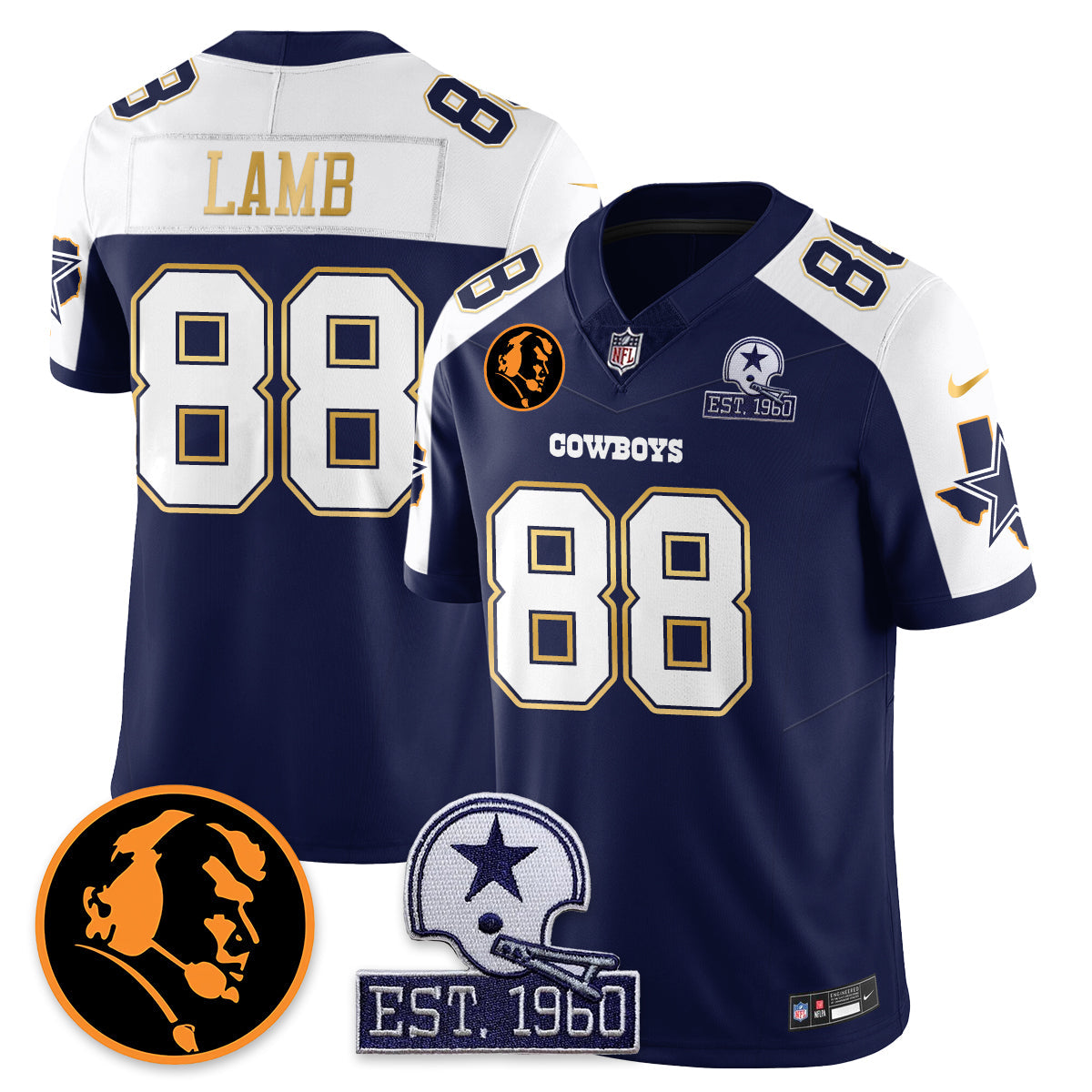 DAL Vapor Limited Gold Jersey - John Madden Patch - Stitched