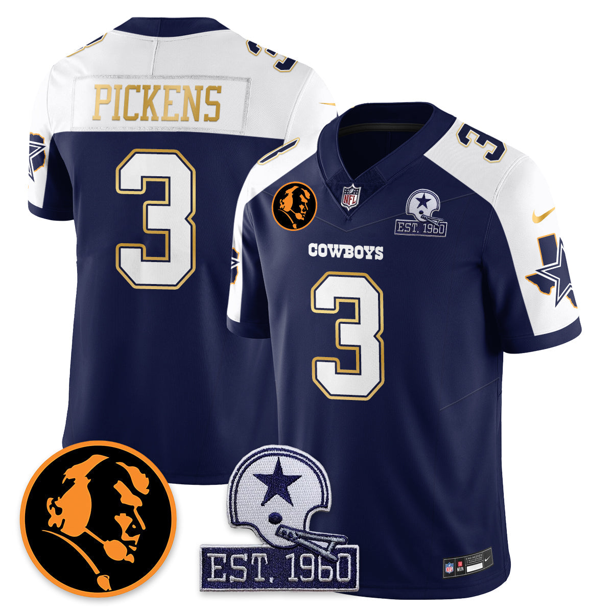 DAL Vapor Limited Gold Jersey - John Madden Patch - Stitched