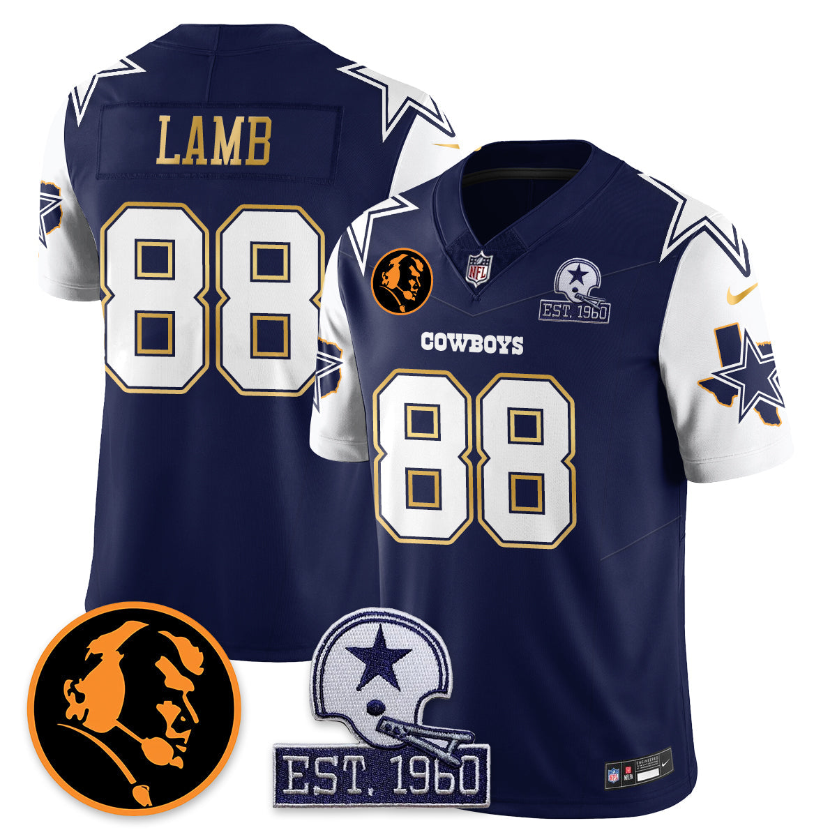 DAL Vapor Limited Gold Jersey - John Madden Patch - Stitched