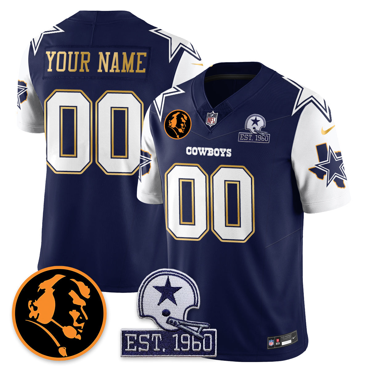 DAL Vapor Limited Gold Jersey - John Madden Patch - All Stitched
