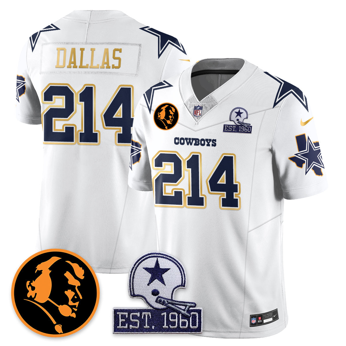 DAL Vapor Limited Gold Jersey - John Madden Patch - Stitched